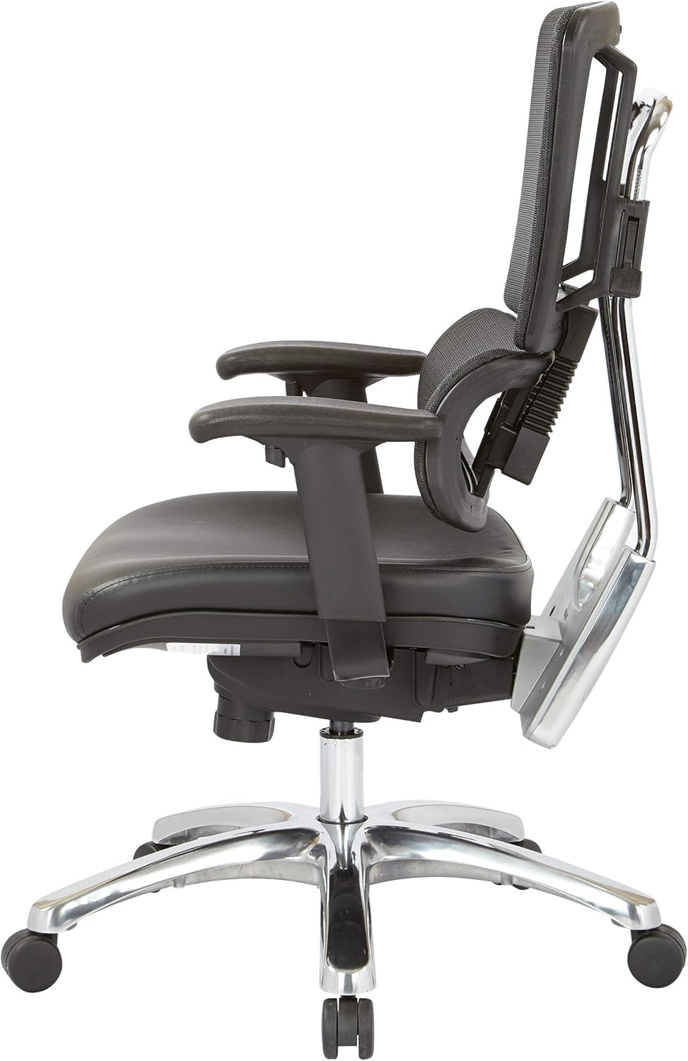 Office Star Vertical Black Mesh Back Managers Chair with Polished Aluminum Base