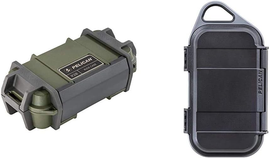 Pelican Ruck R20 Case (OD Green) & GOG400-0000-DGRY Go G40 Case - Waterproof Case (Anthracite/Grey)