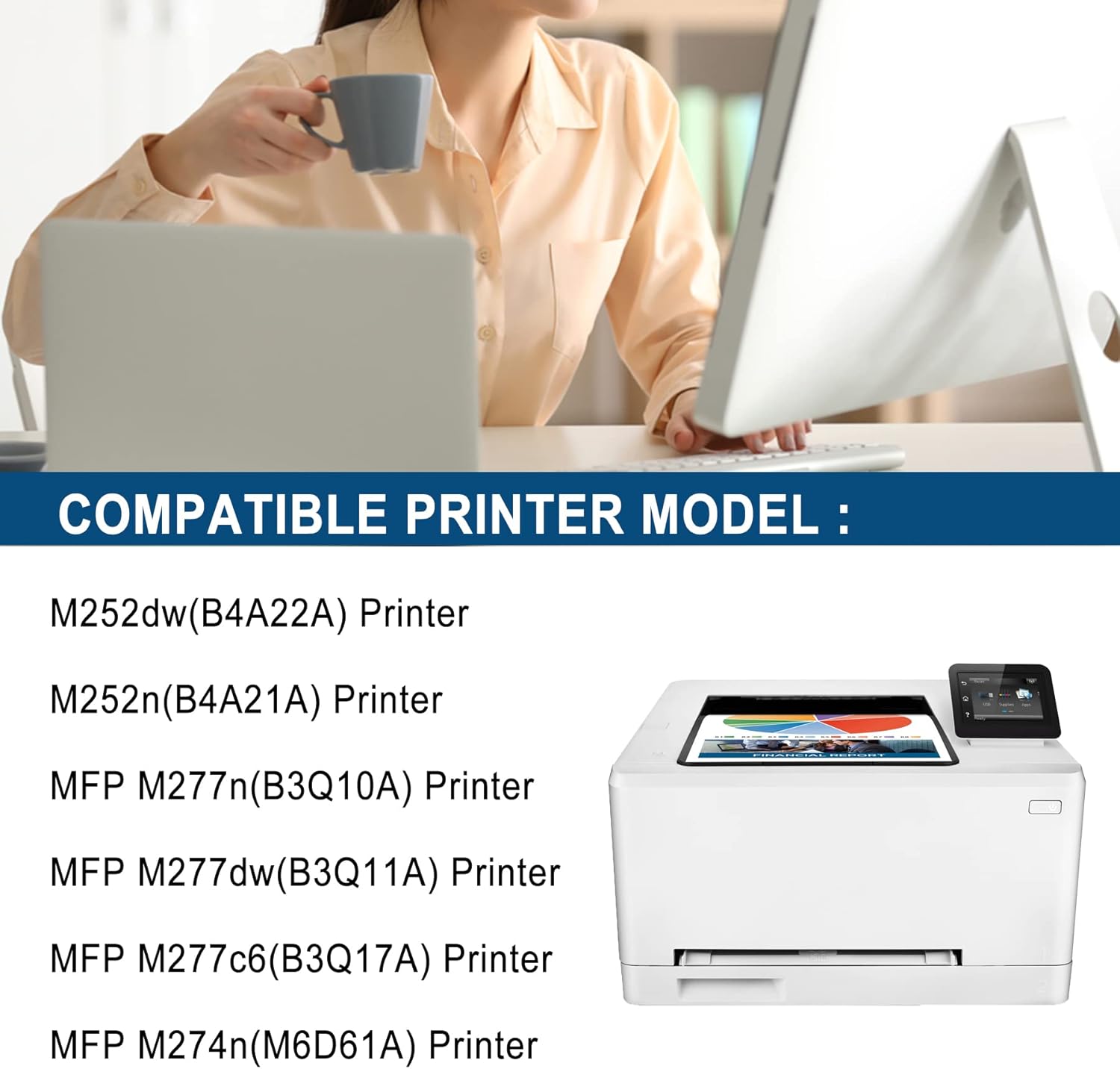 Compatible 201A CF400A (2 Pack Black) Ink Cartridge Replacement for HP MFP M277n M277dw M277c6 M274n M252dw M252n Printer Toner Cartridge - Sold by Indiuprint. Pack of 2