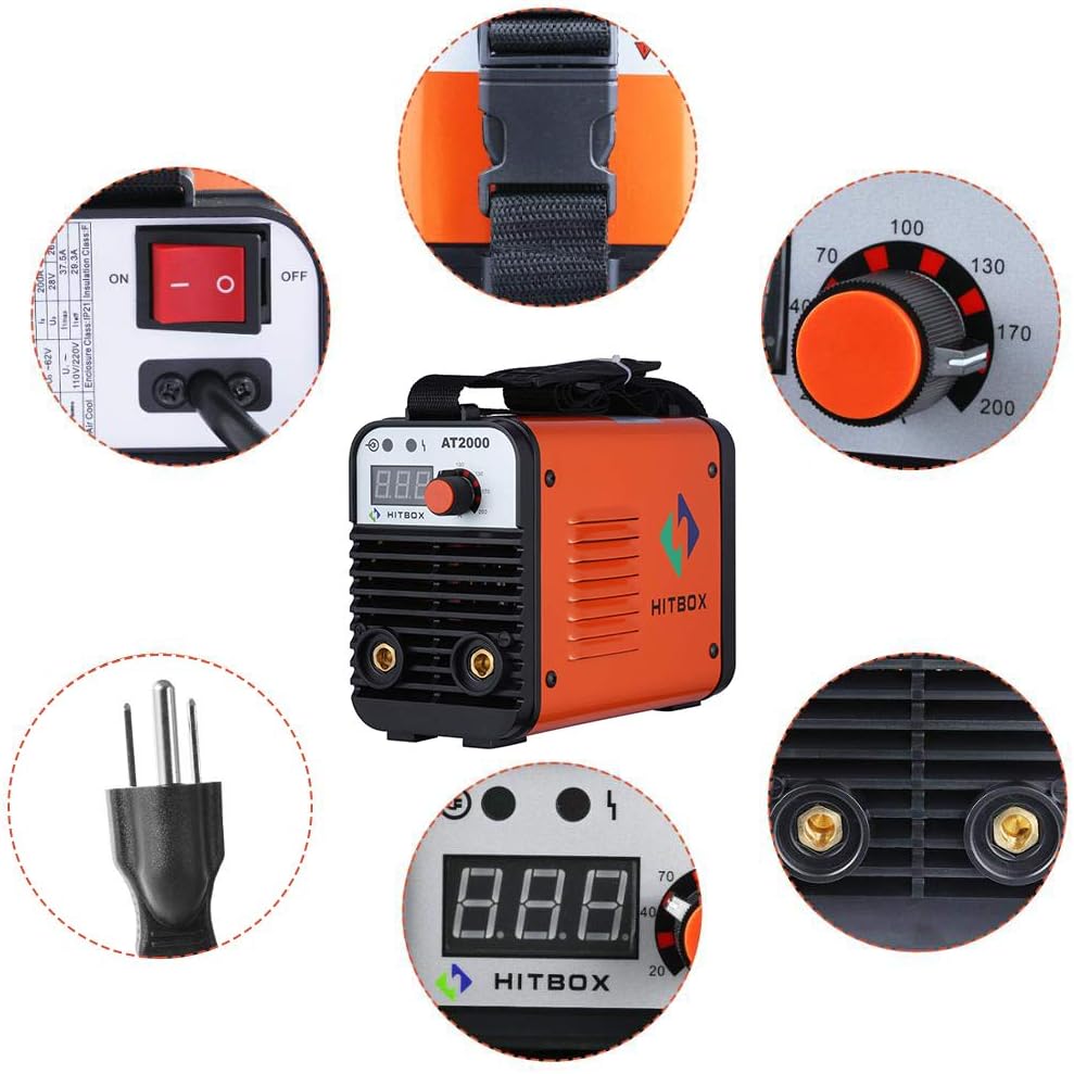 Dual Volt ARC Welding Machine Rod Stick 110/220V Mini Portable Inverter Welder AT2000 HITBOX