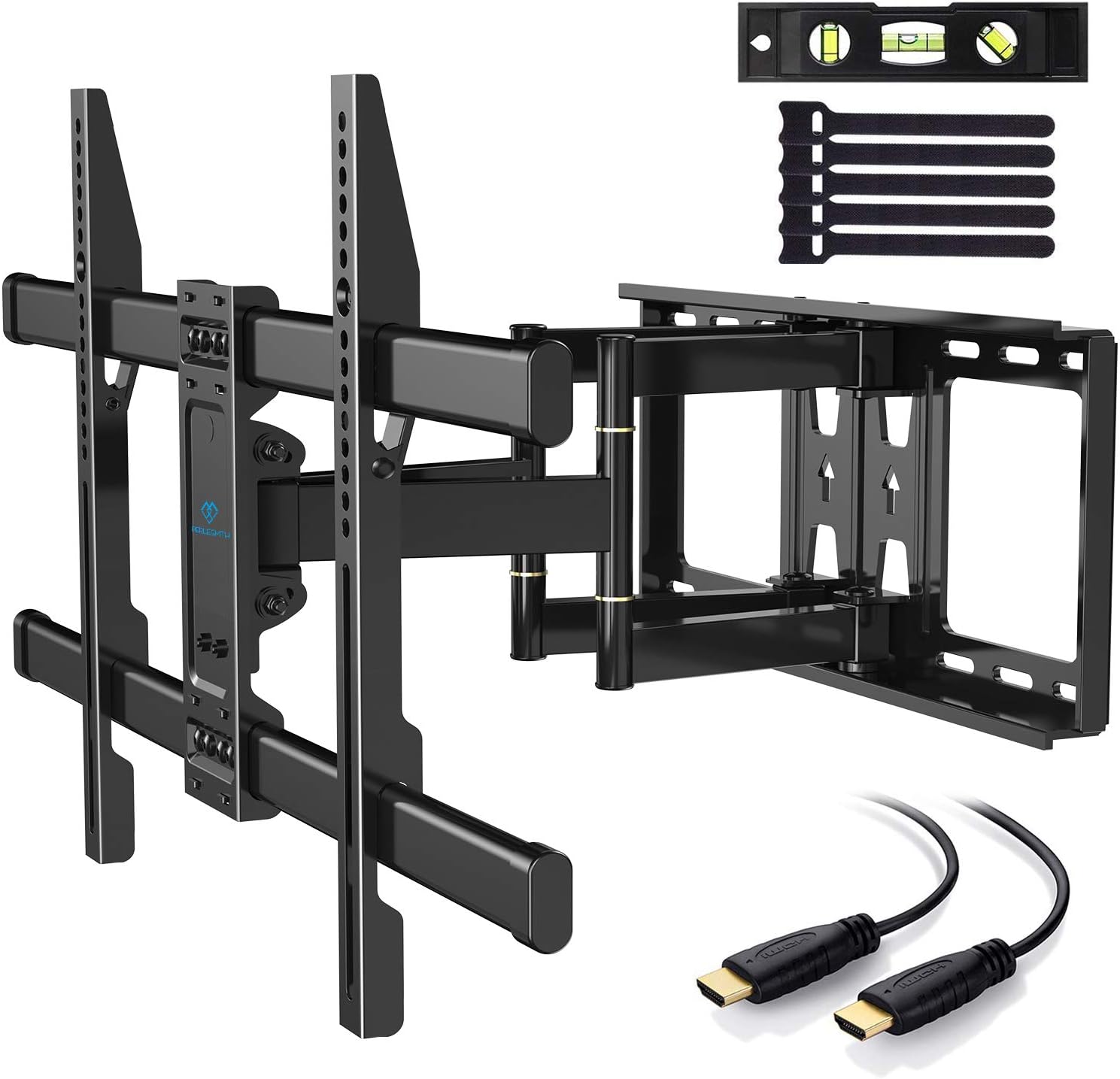 PERLESMITH TV Wall Mount Bracket Full Motion Dual Articulating Arms for Most 37-70 inch LED, LCD OLED Flat Curved TV Screens up to 132lbs Max VESA 600×400 with Tilt Swivel Extensions Rotation, PSLFK1 Pack of 2