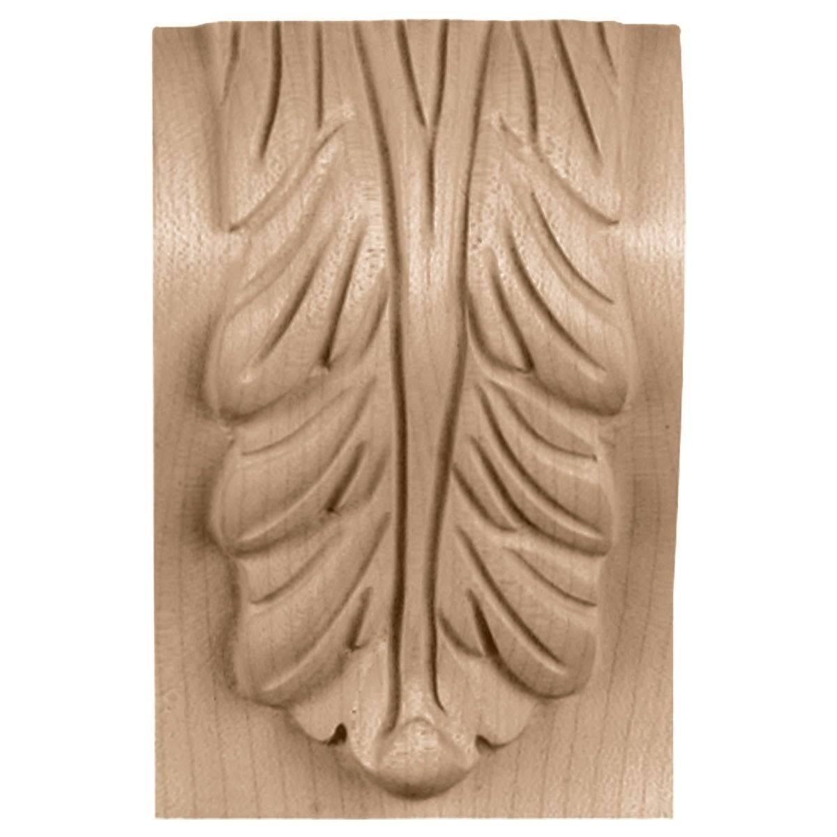 Ekena Millwork CORBA1RO 3.25 x 2.75 x 5 in. Extra Small Block Acanthus Leaf Corbel Red Oak