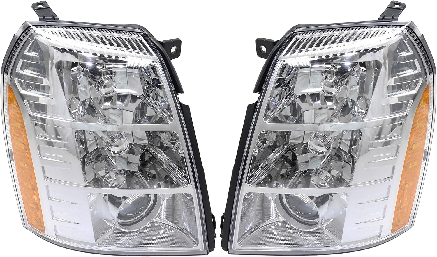 Evan-Fischer Headlight Compatible For 2007-2009 Cadillac Escalade EXT Left Driver and Right Passenger HID/Xenon With bulb(s)