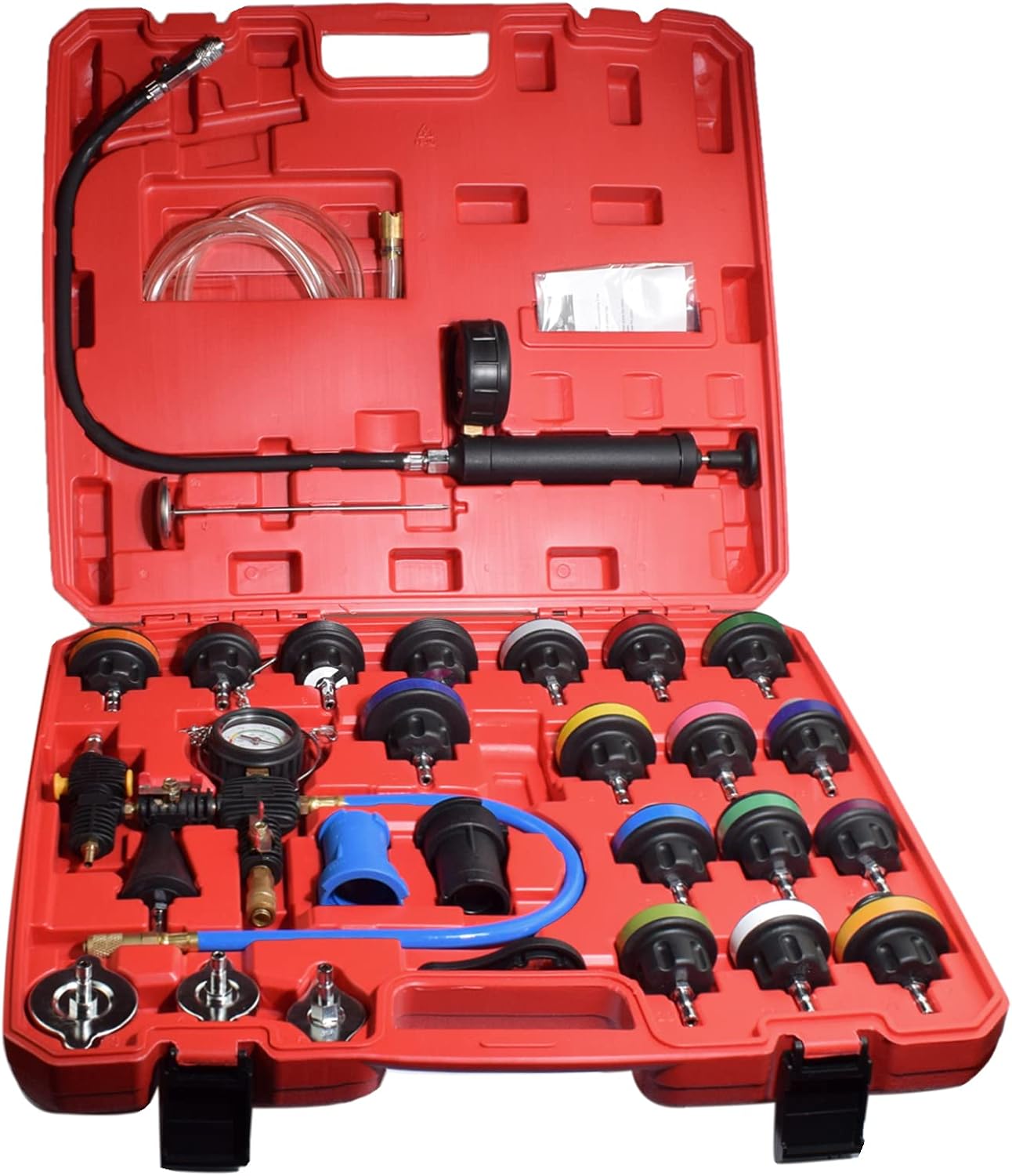 Alltooetools 28pcs Universal Radiator Pressure Tester and Vacuum Type Cooling System Tool Kit