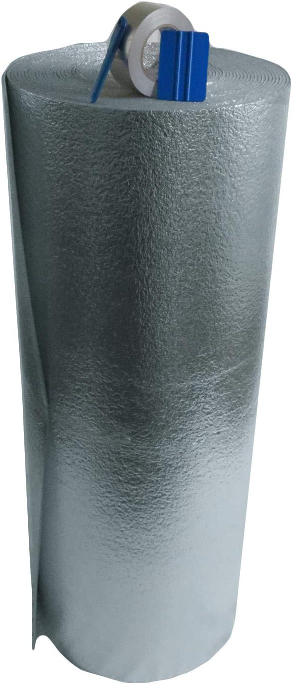 US Energy Products EZ Cool Car Van Truck RV SUV Vehicle Insulation 4' x 12.5' Roll 50 Sqft Sound Noise Dampening Deadener Heat Barrier Mat Automotive Thermal Insulation (Made in USA) R Value 8 Pack of 2