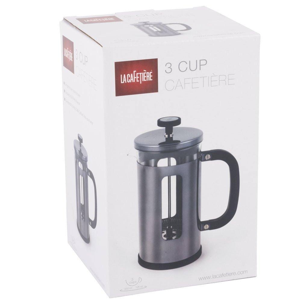 Creative Tops La Cafetiere Pisa 3-Cup Gun Metal Cafetiere, Black