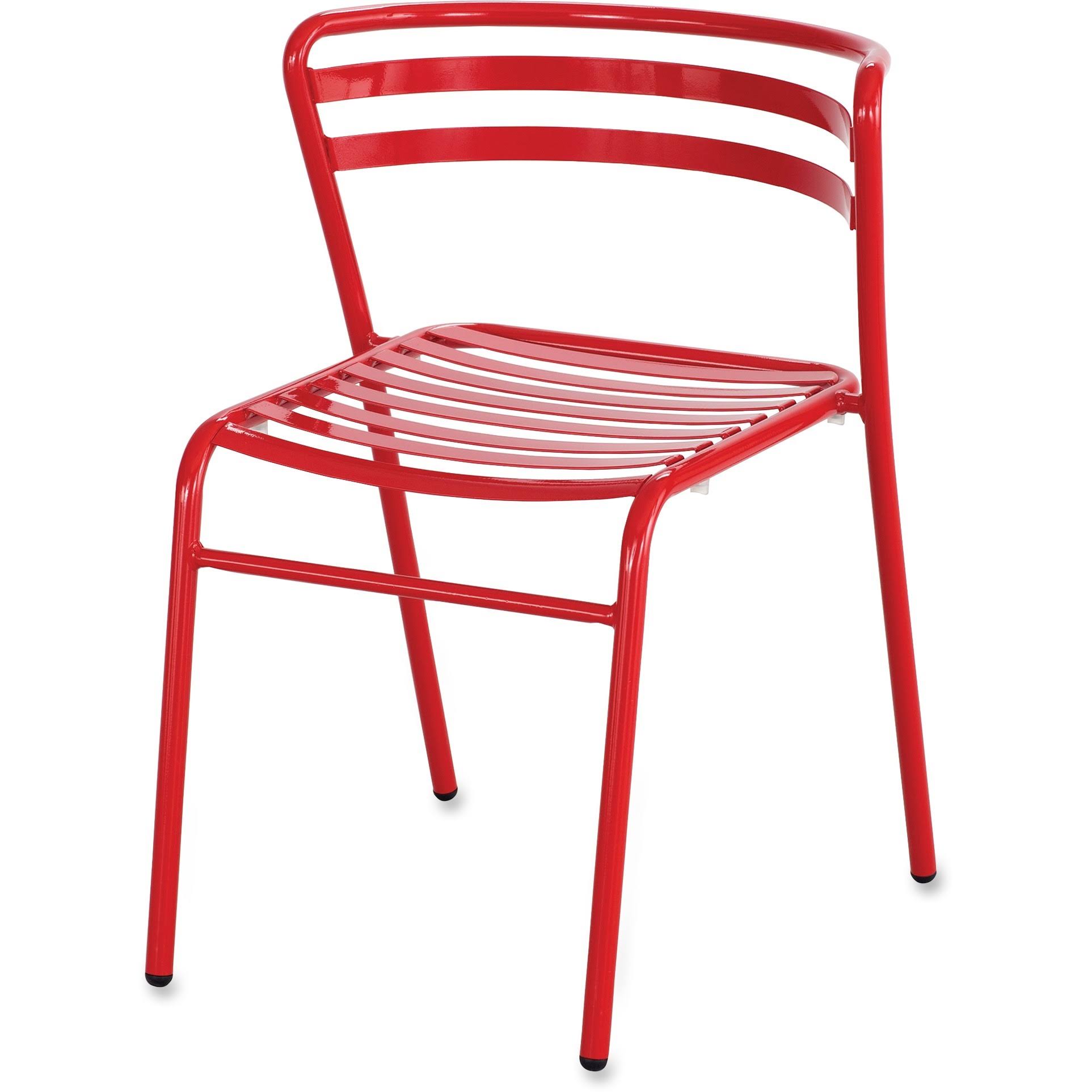 Safco CoGo Steel Outdoor-Indoor Stack Chair, Red, 2-carton