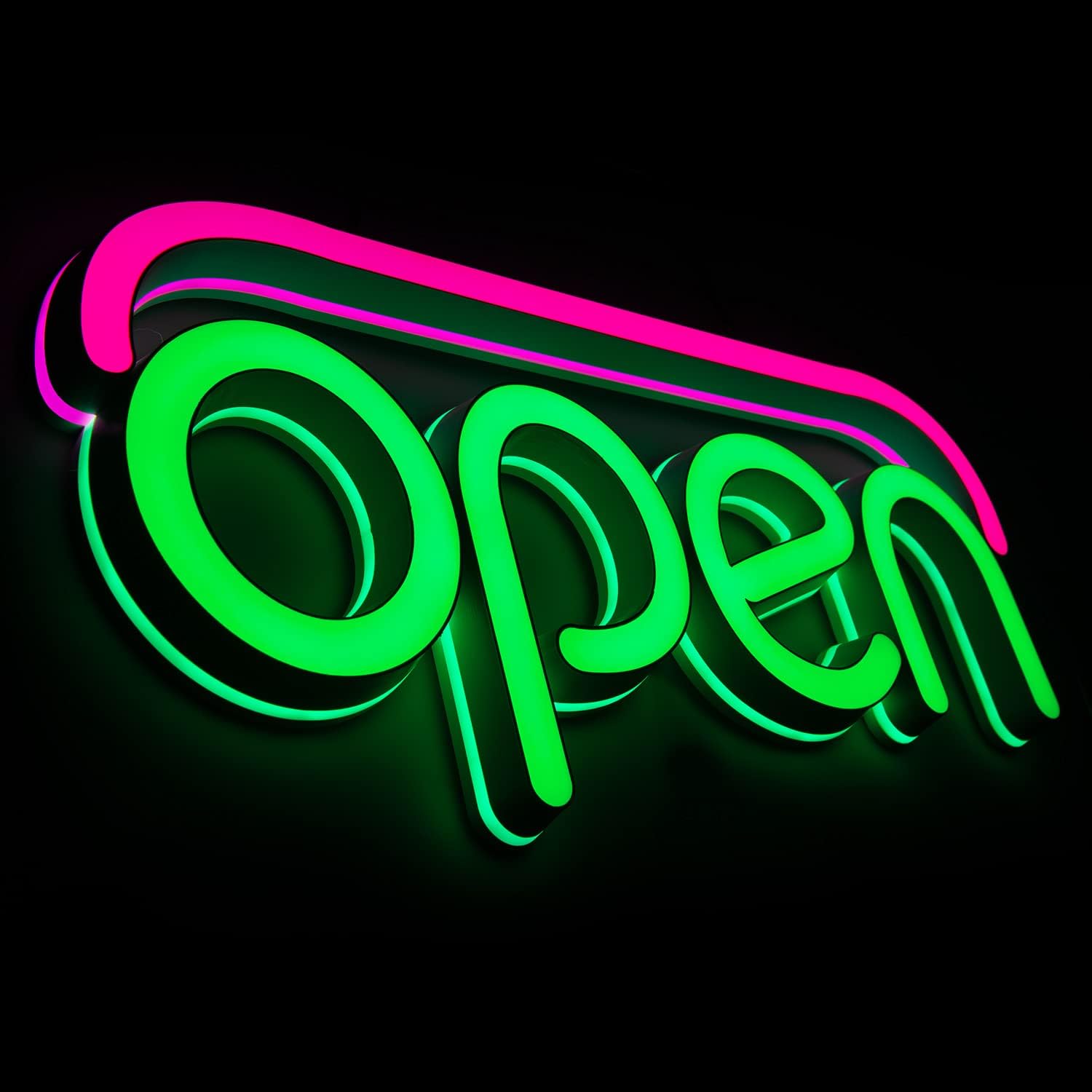 Anrookie LED Open Sign, Static Display or Flashing Mode, Ideal for Restaurant, Bar, Salon and More, Remote Control, 19.7x9 Inch, with Open/Close Sign (yellow) Pack of 2