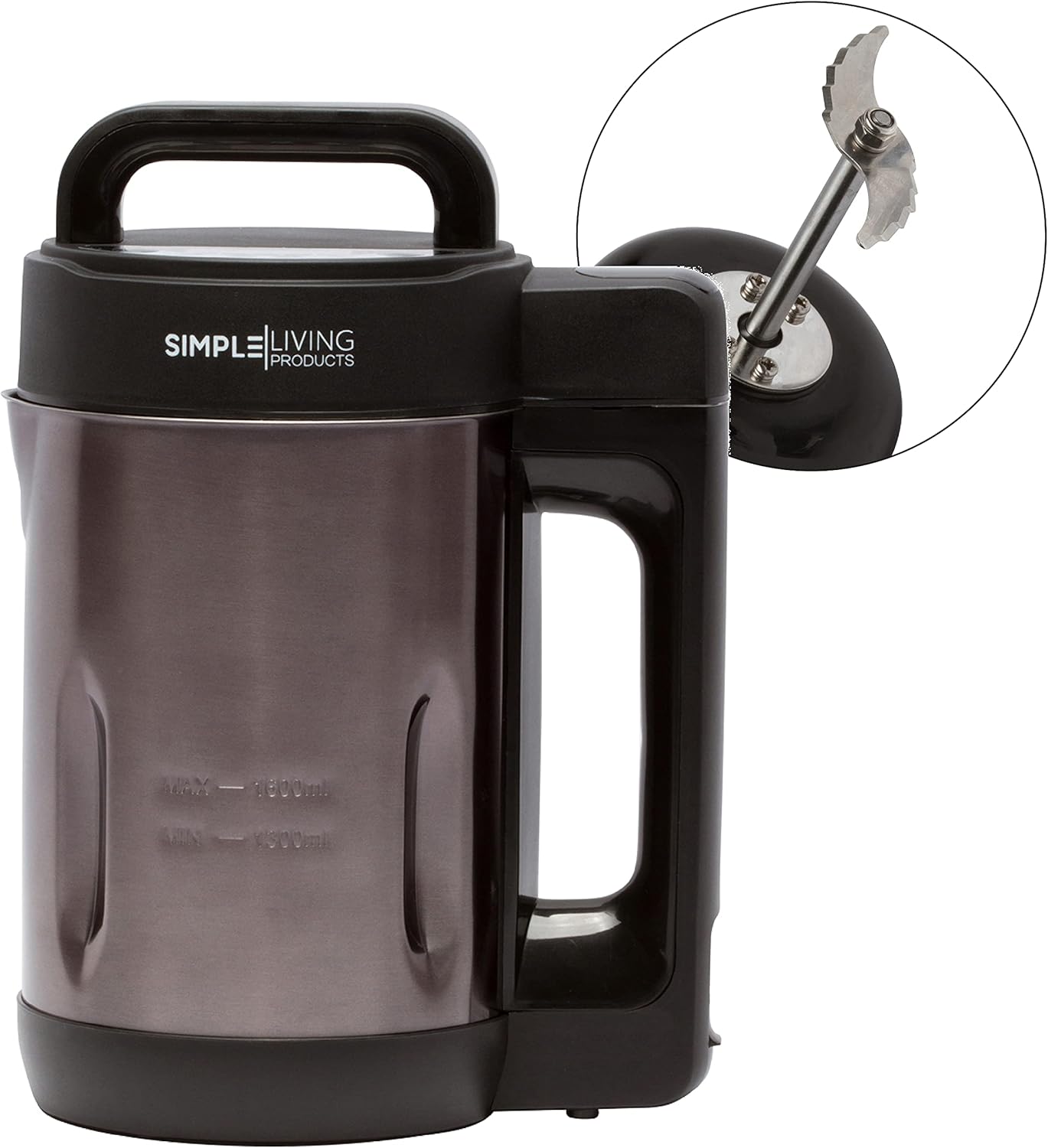 Simple Living Products 7-in-1 Soup Maker 1.6L | Hot & Cold Soups, Milks, Purées, Shakes, Smoothies, Baby Foods, Cocktails & More | Nutrient Extraction in 30 Minutes