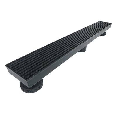 RELN 32 in. Matte Black Linear Shower Drain with Linear Drain Cover