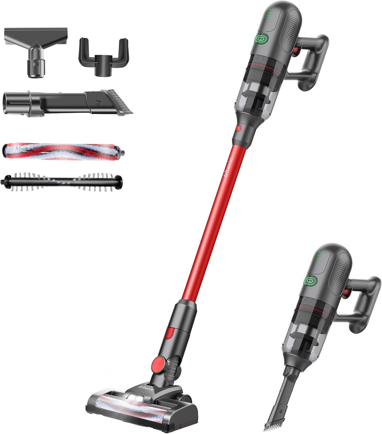 Ultenic U11 Cordless Vacuum Cleaner, 4 in 1 Stick Vacuum with Self-Stand Station - 260W 25Kpa Strong Suction, up to 55Mins Runtime, LED Touch Screen, Fast Charge for Pet Hair, Carpet, Car, Hard Floor