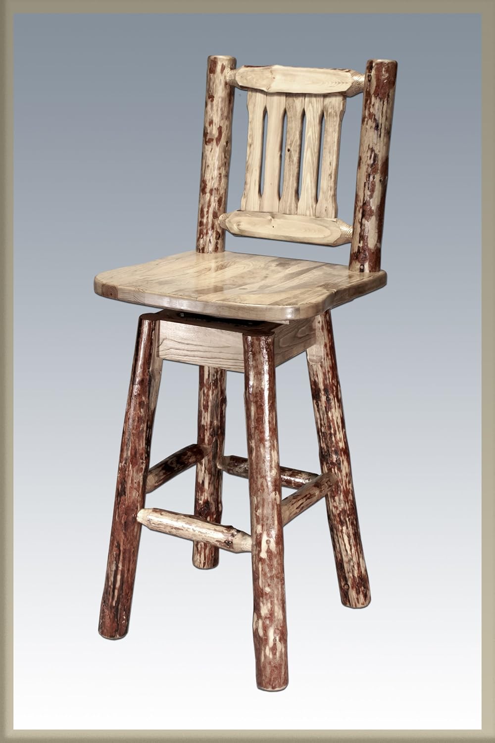 Montana Woodworks Barstool with Back and Swivel