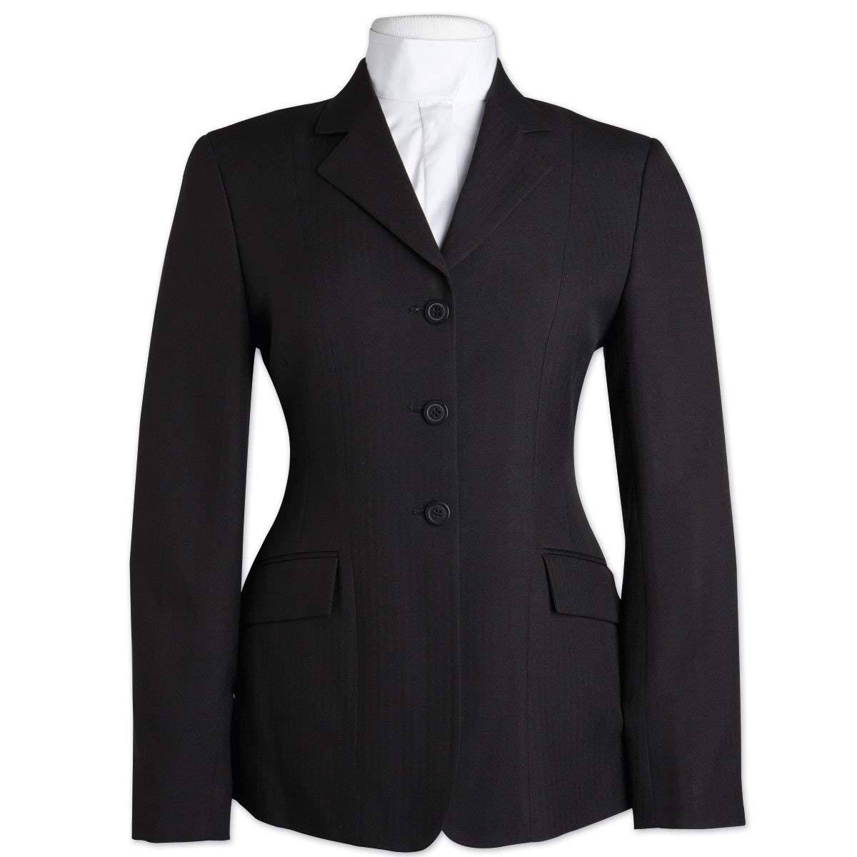 RJ Classics Girls Essential Washable Show Coat -Black Herringbone
