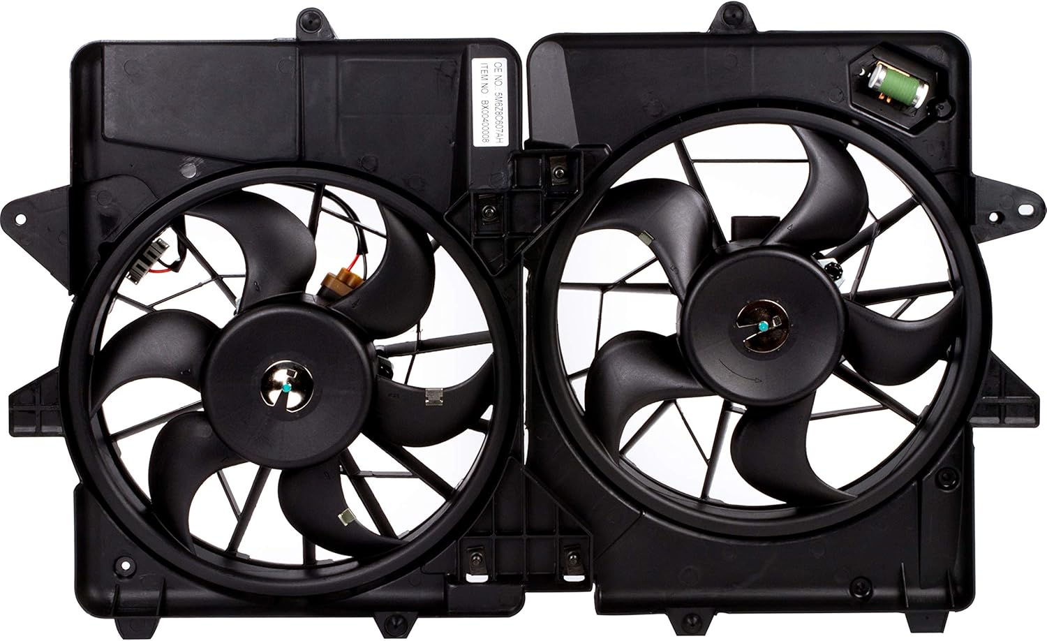 BOXI Radiator Cooling Fan Assembly Compatible with Ford Escape Hybrid 2006 2007 2008 2009 2010 2011 2012 / Mercury Mariner Hybrid 2006 2007 2008 2009 2010 2011 (Replace 5M6Z8C607AH 621-447)