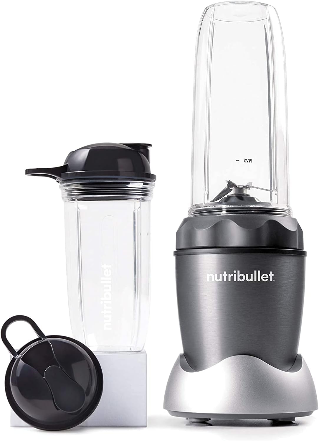 NutriBullet Pro 1000 Single Serve Blender Very Powerful 1000 Watts 7-Piece Set, Gray Pack of 2