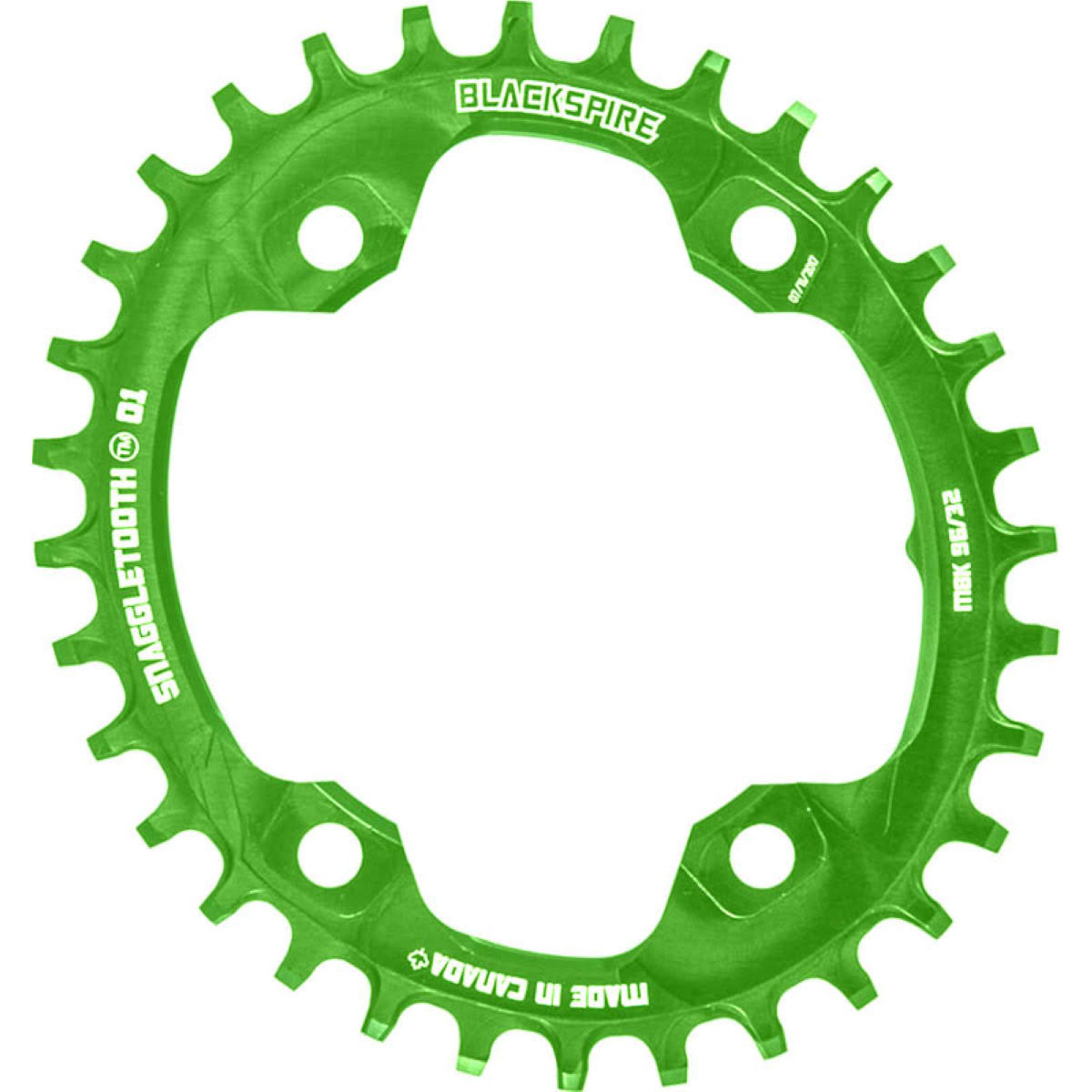 Blackspire Snaggletooth NW Oval Chainring XT M8000 - 4-Bolt - Lime Green