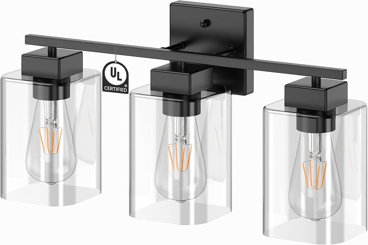 Espird Black Bathroom Light fixtures,UL Certified 3 Lights Farmhouse Light fixtures for Bathroom Above Mirror,Matte Black Vanity Light,Modern Wall Light Fixtures, Vanity Lighting Fixtures