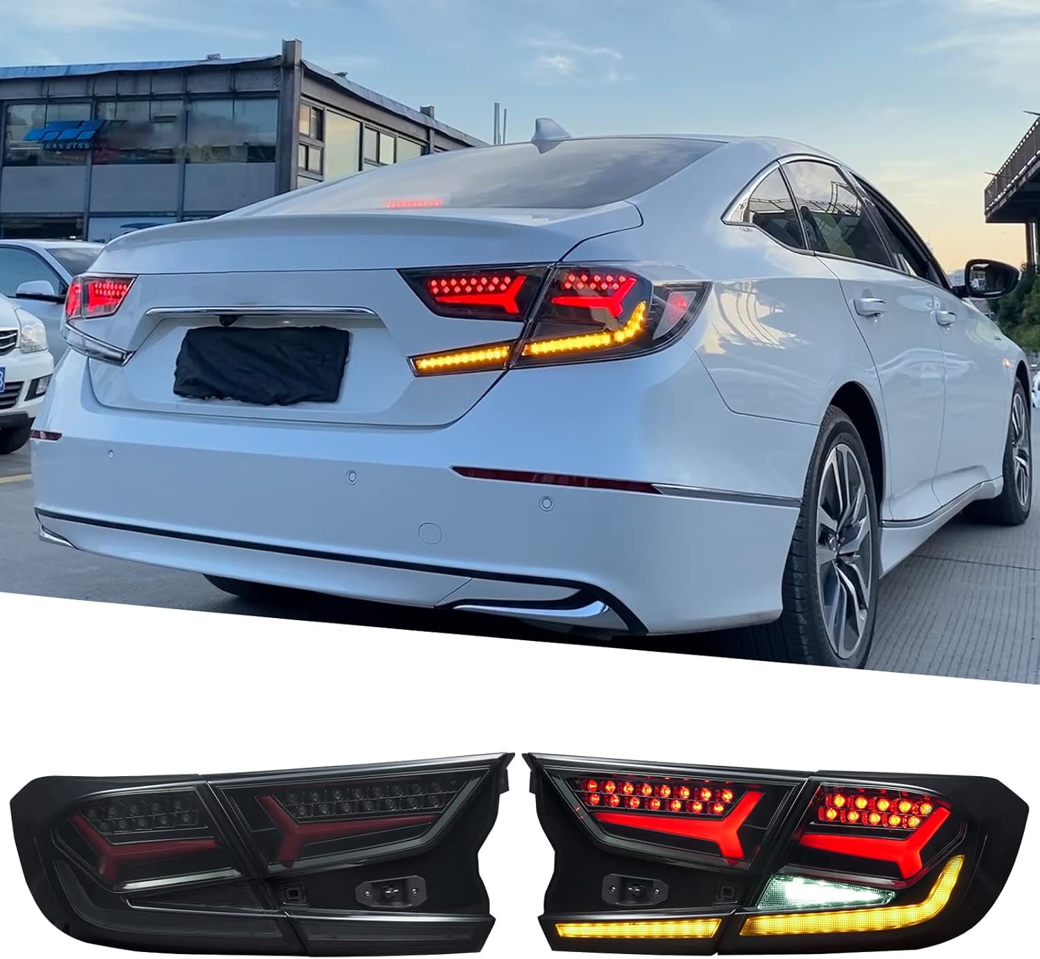 LED Tail Lights For Honda Accord 10th Gen 2018-2021 Turn Signal Lights Animation DRL Sequential Indicator Rear Lamp Assembly Brake Lights