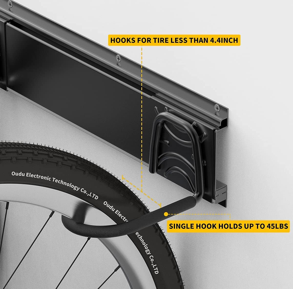 Bike Storage Rack, Bike Rack Wall Mount, Bike Rack for Garage, Heavy Duty Bicycles Storage Hanger Hooks for Garage, Solid Steel, Holds 6 Bicycles, Up to 500lbs Pack of 2