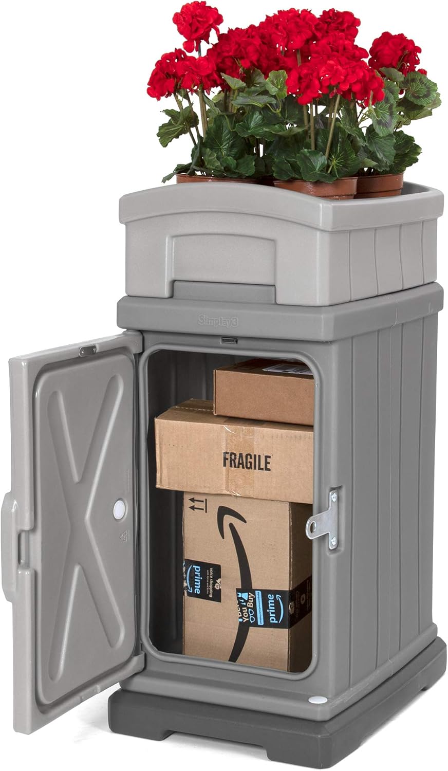 Simplay3 Hide Away Delivery and Storage Box - Secure Home Delivery Box for Packages Shipped to The Home 5 Cu. Feet, Gray (or Tan)
