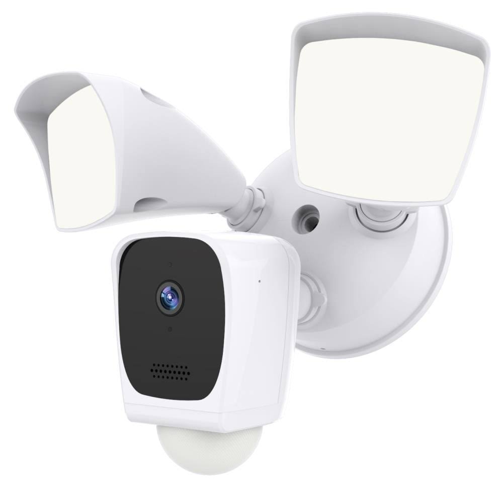 eco4life Wi-Fi Smart Floodlight Security Surveillance Camera with Dimmable Motion Lighting, Motion-Activated, 1080p HD