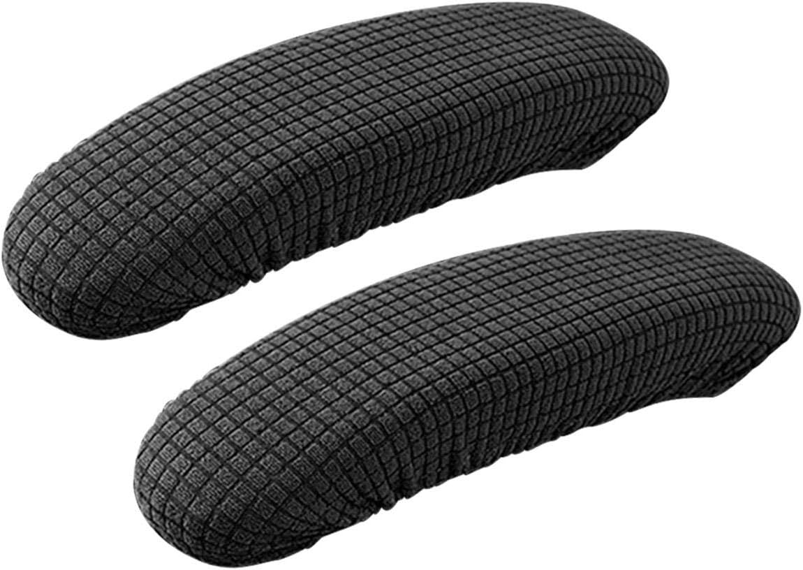 Armrest Slipcover Pads with Chair Cover, Office Chair Arms Protector Stretchable for Desk Chair/Rotating Chair/Computer Chair (Chair Cover & armrest Cover (Black)