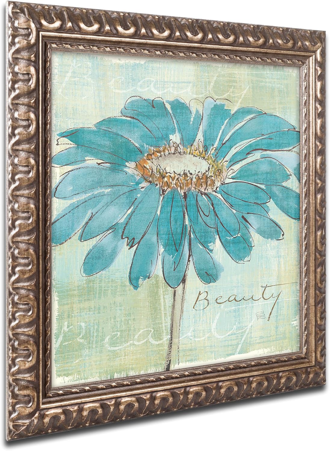 Spa Daisies I Artwork by Chris Paschke, 11 by 11-Inch, Gold Ornate Frame Pack of 2