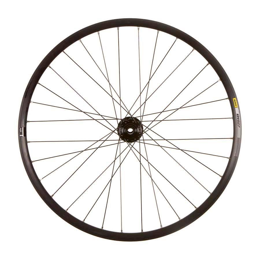 The Wheel Shop Front Bicycle Wheel - 27.5 inch, 32H Black Alloy Double Wall Mavic En627 Disc/ Black Novatec D881 15x100 or 20x11