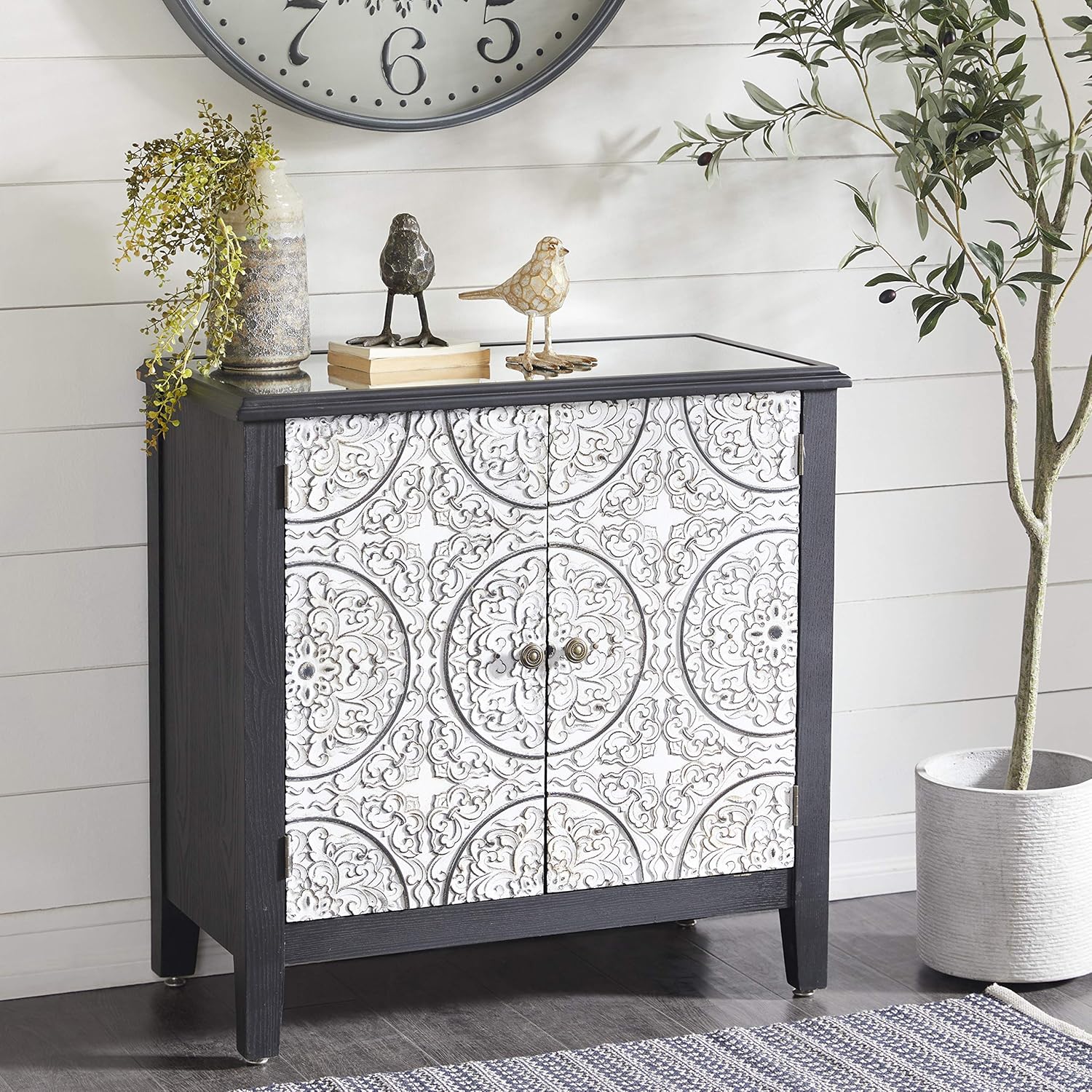 Deco 79 Traditional Wood and Metal Two-Door Cabinet, 16