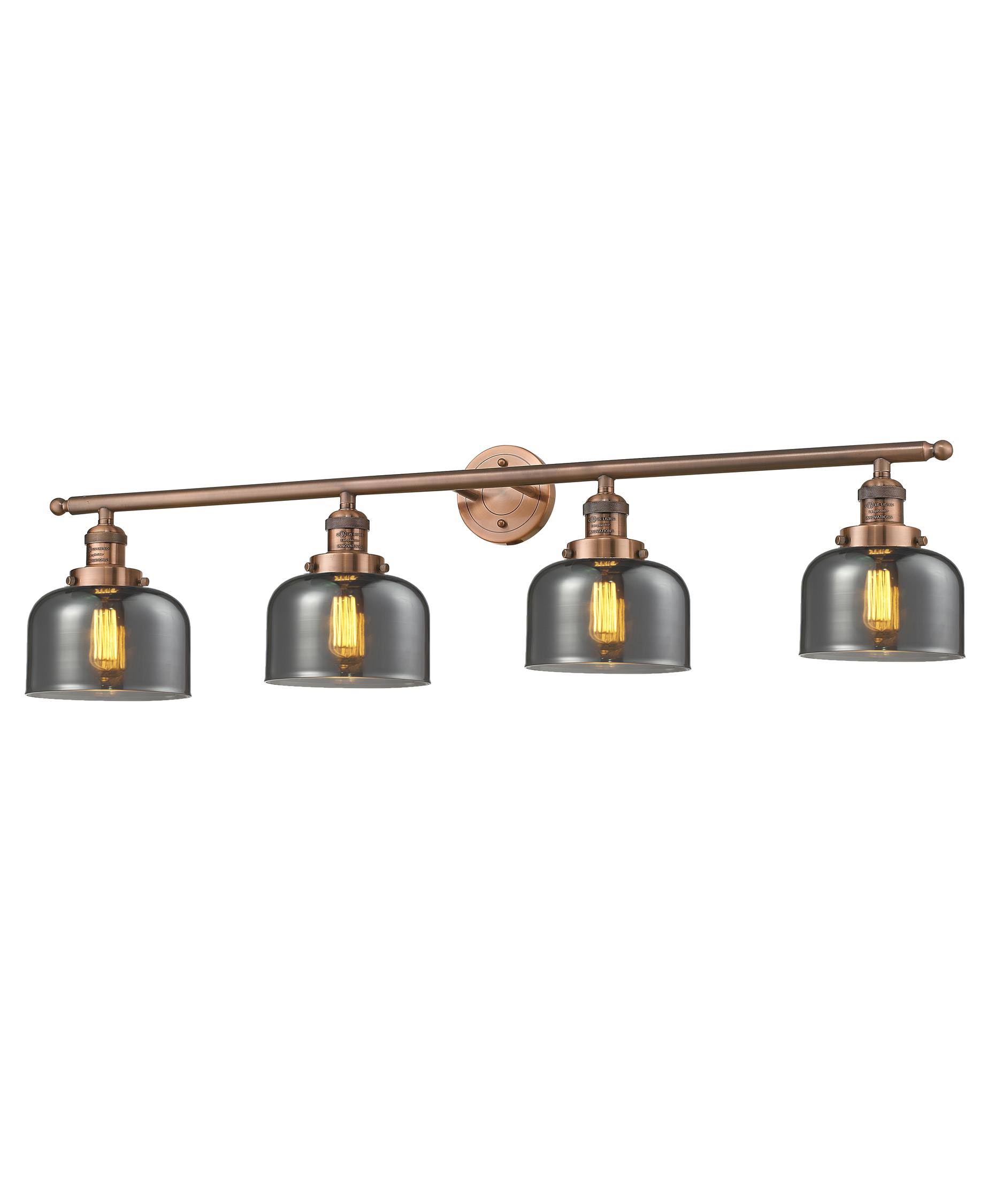 Innovations Lighting Large Bell 44 inch Wide Bath Vanity Light 215-AC-G73 Bath Vanity Light in Antique Copper
