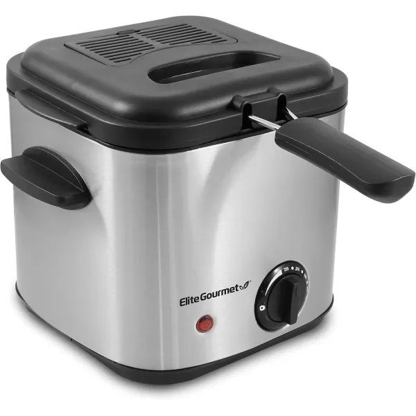 Deep Fryers EDF1550# Electric 1.5 Qt. / 6 Cup Oil Capacity Deep Fryer, Adjustable Temperature, Removable Basket, Lid with Viewing Window, Stainless Steel(Stainless Steel and Black)