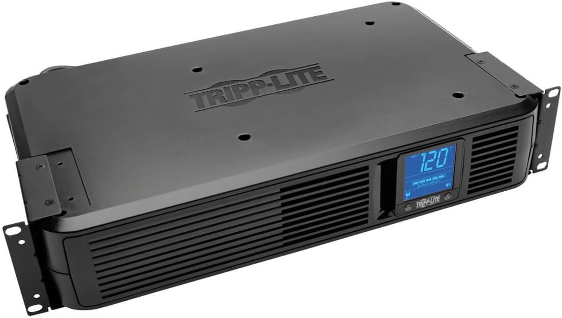 Tripp Lite 1200VA Smart UPS Battery Back Up, 700W Rack-Mount/Tower, 8 Outlets, LCD Display, AVR, USB, DB9 2URM, 3 Year Warranty & $250,000 Insurance (SMART1200LCD)
