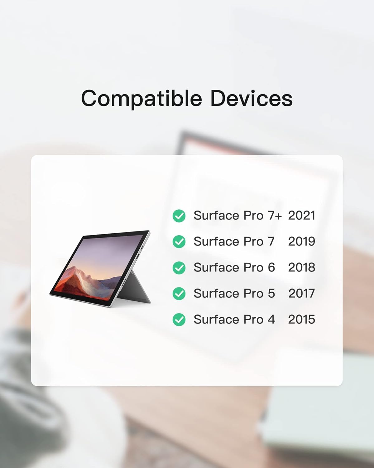 Inateck Surface Pro Keyboard, Bluetooth Surface Pro Keyboard, Compatible with Surface Pro 7/7+/6/5/4 Pack of 2