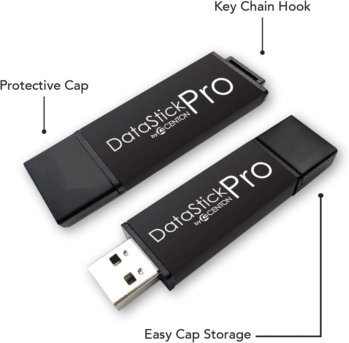 Centon MP Valuepack USB 3.0 DataStick Pro Flash Drive (black), 8 GB, 5 Pack Bulk Pack of 2