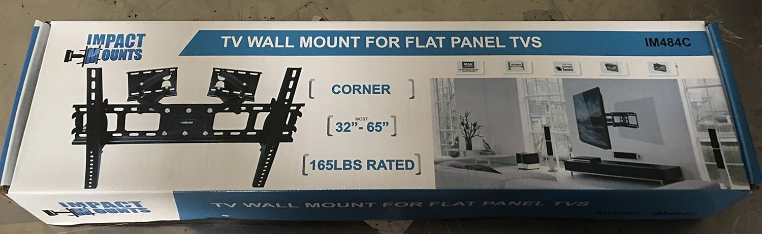 Impact Mounts Corner TV Wall Mount for Plasma, LCD, LED TVs 37 -63