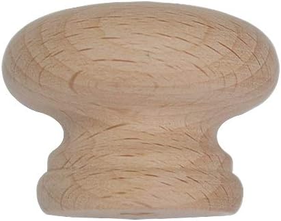Beech Round Mushroom Shape Wooden Cabinet Knobs- 1-9/16 inch Diameter, Drawer Pull Knobs, Pack of 8 Pack of 2