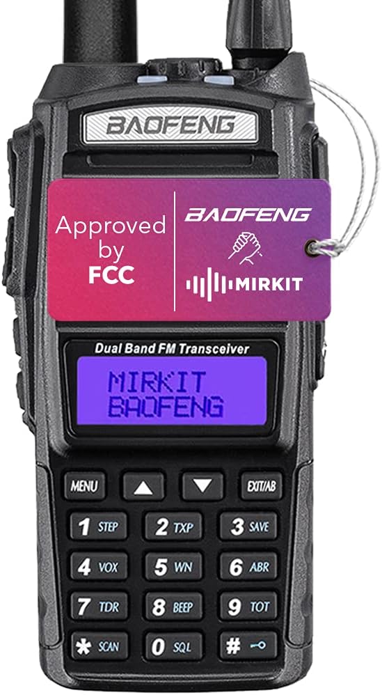 Mirkit Ham Radio Baofeng UV-82 MK3 5 Watt FCC Approved 2022 Two Way Radio with 2800 mAh Battery & Mirkit Lanyard Ham Radio Operator for Your Dual Band Ham Radio Pack of 2