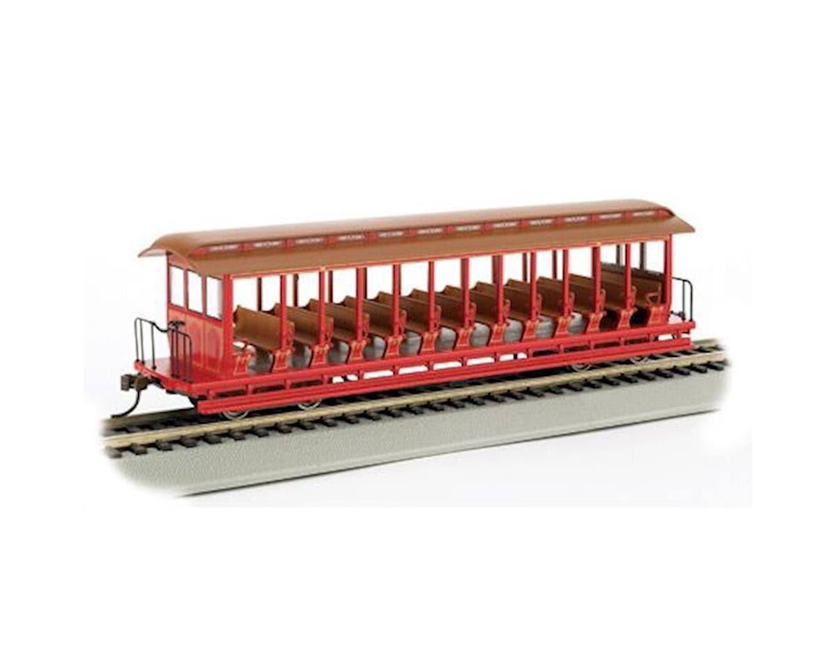 Bachmann - HO Scale Open Excursion Car Red u0026 Silver (19349)