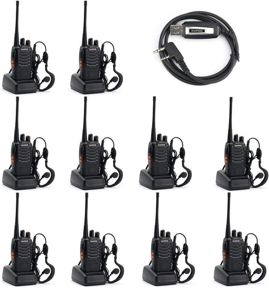 BAOFENG BF-888S Two Way Radio (Pack of 10) and USB Programming Cable (1PC)
