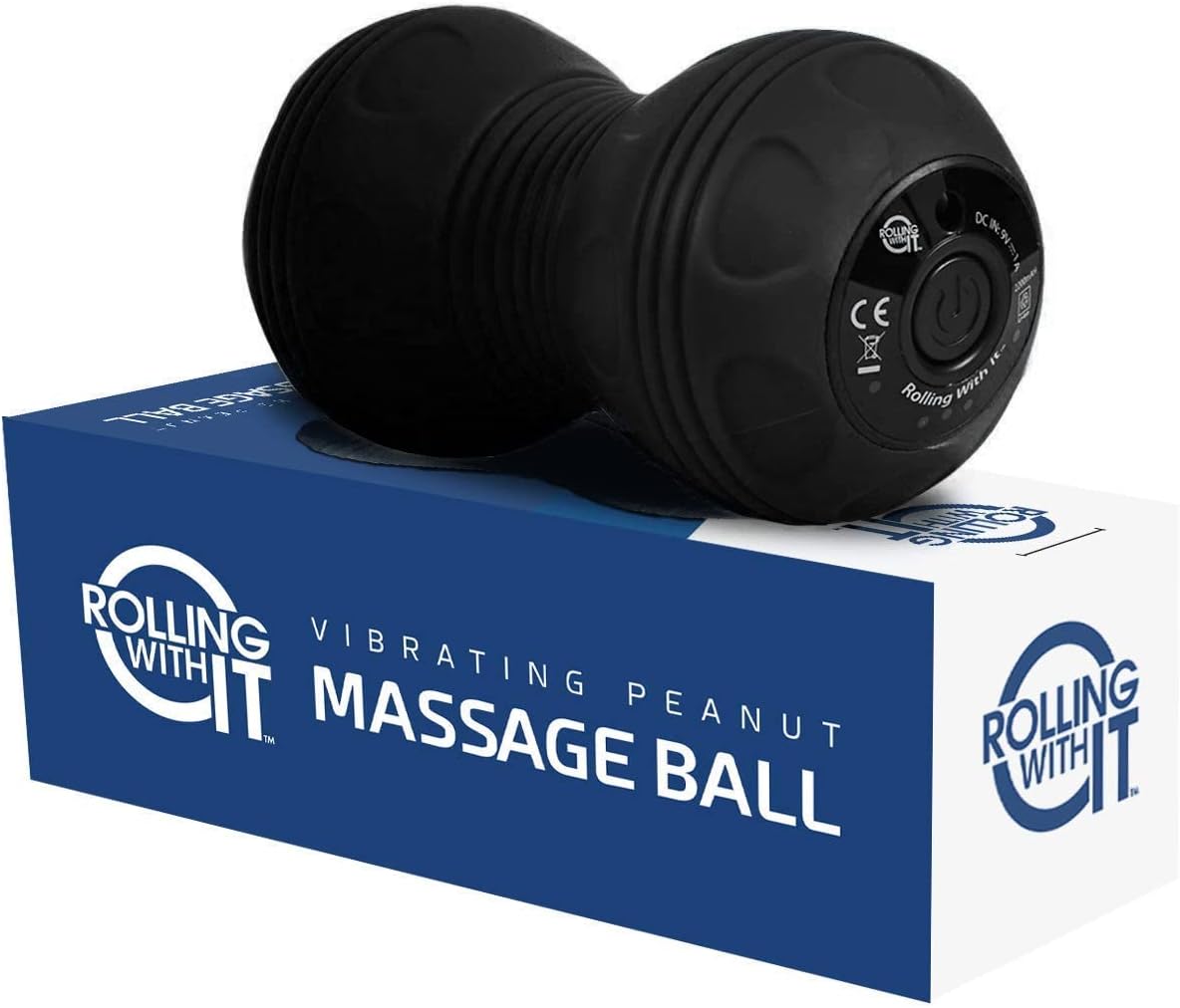 Professional Vibrating Peanut Massage Ball - Deep Tissue Trigger Point Therapy, Myofascial Release - Handheld, Cordless - 4 Intensity Levels - Dual Lacrosse Ball Vibration Massager (Black)