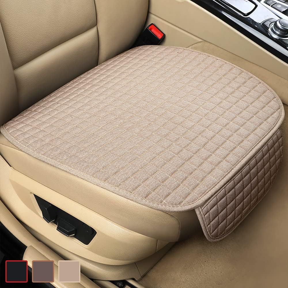 masubons Car Seat Cover Cushion, 1 Pcs Universal Breathable Car Seat Covers Pad, Anti-Slip Front Driver Seat Cover Mat for Auto Supplies Interior Accessories Fit for SUV Truck Sedan (Brown)