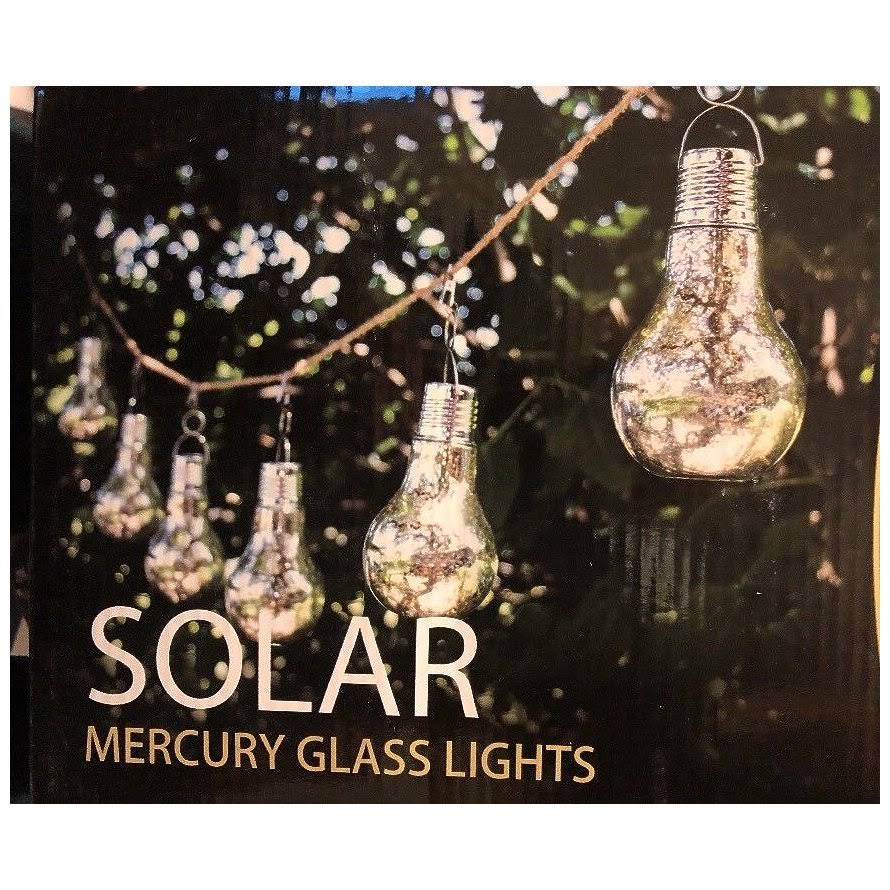 Members Mark Solar Mercury Glass Lights 6 Pack with 12 Feet of Rope
