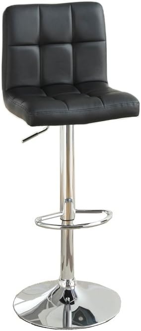 Poundex 2 Piece PU L Shape Barstool Set, Black