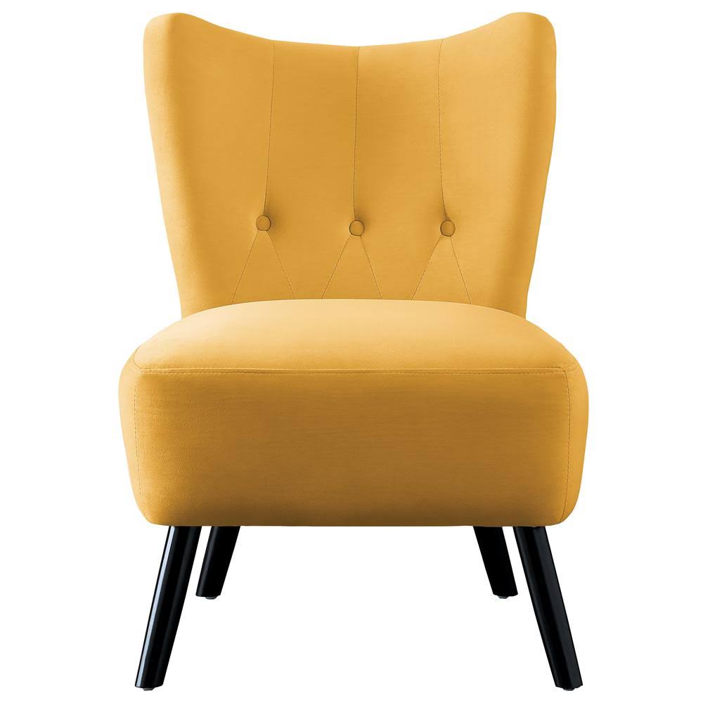 Lexicon Davi Velvet Accent Chair, Yellow