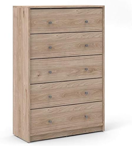 Home Square 4 Piece Bedroom Set with 6 Drawer Double Dresser, 5 Drawer Chest Dresser, Two Nightstands in Jackson Hickory