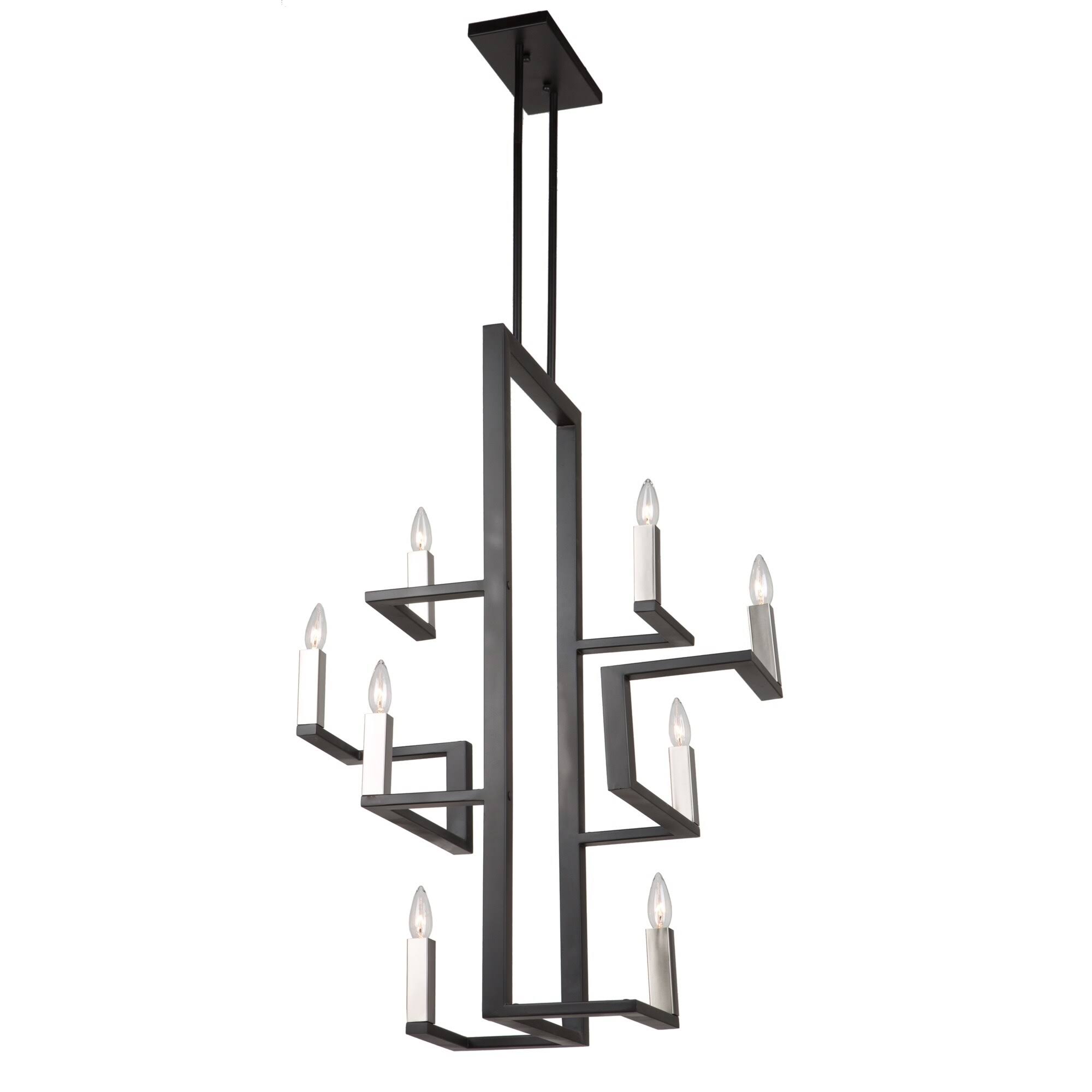Artcraft Urban Chic Chandelier - Matte Black u0026 Satin Nickel - AC11138