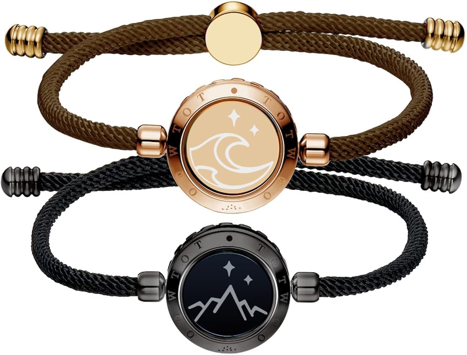 TOTWOO Touch Bracelets for Couples ,Love Bracelet Light up Bracelets for Couples Long Distance Touch Bracelets Long Distance Relationship Gifts for Girlfriend Bluetooth Pairing Jewely