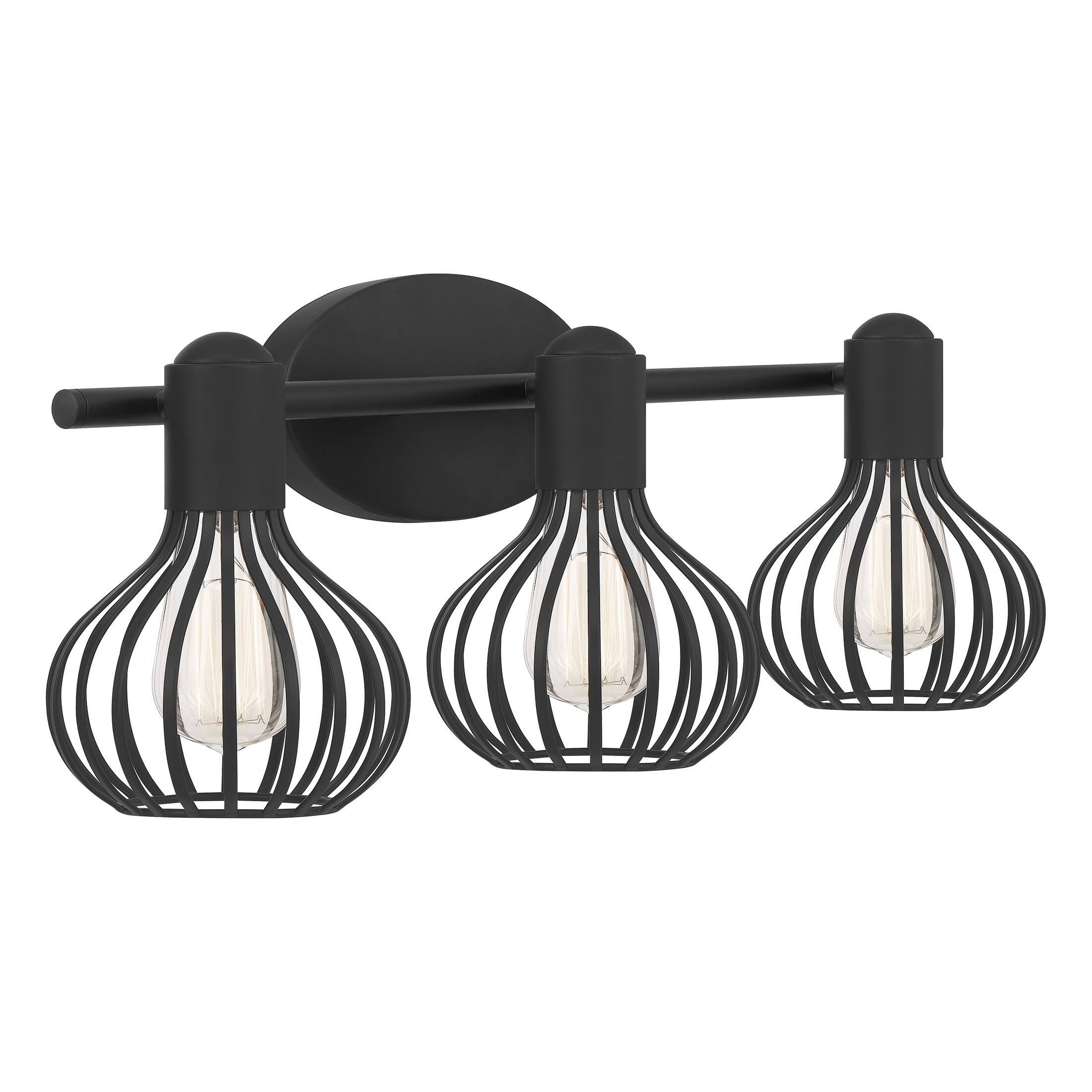 Ashley Harbour Imelda 3-Light Matte Black Vanity Light DS19193