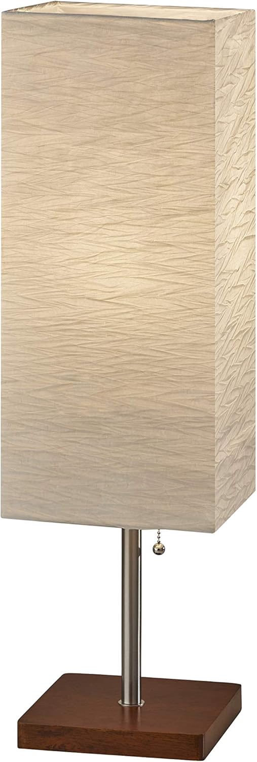 Adesso 8021-12 Dune Table Lamp, 25 in., 100 W Incandescent/ 26W CFL, Natural Rubber Wood/Steel Accents, 1 Table Lamp