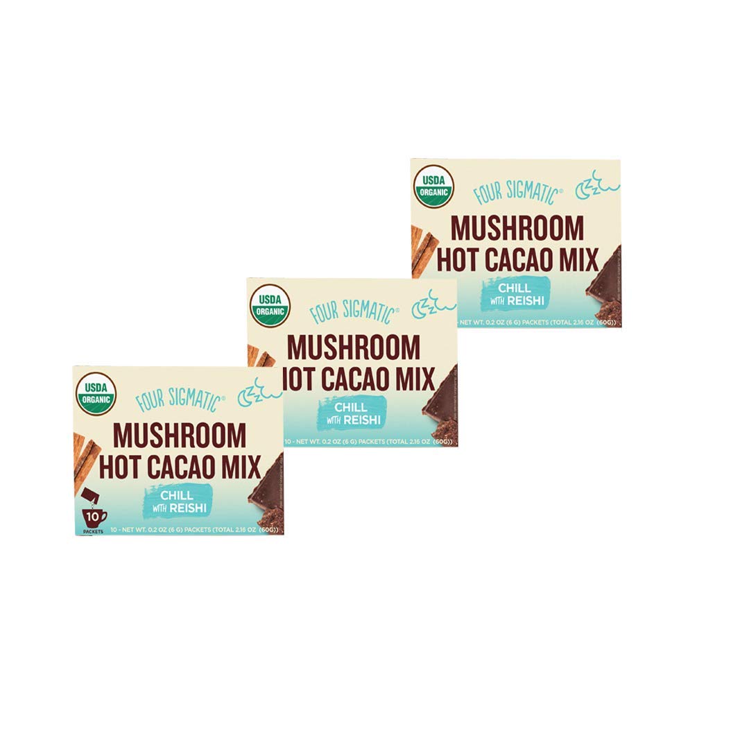 Four Sigmatic Mushroom Hot Cacao Mix with Reishi (3 Packs) Pack of 2